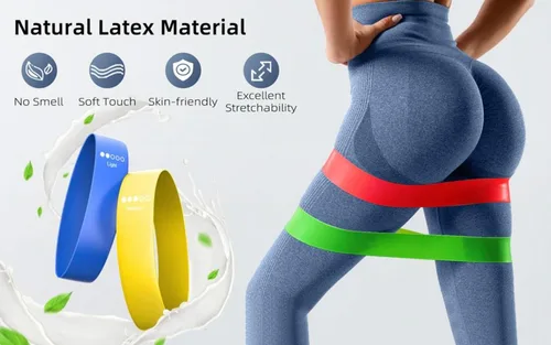 Vista 5 de Juego de bandas de resistencia para entrenamiento – Paquete de 5 bandas duraderas para entrenamiento de fuerza, terapia física, yoga, pilates
