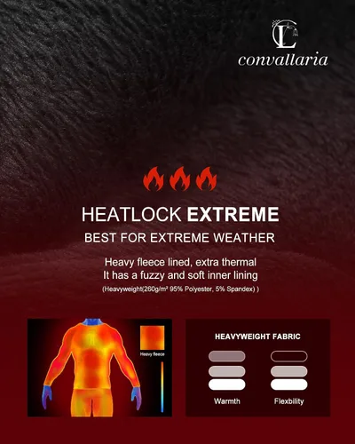 Vista 2 de CL convallaria 2 Pack Long Johns Thermal Underwear for Men Soft Fleece Lined Base Layer Cold Weather Set XS-4XL