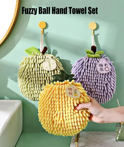 Vista 4 de Juego de 2 toallas de mano de felpilla mullidas para colgar, suaves, absorbentes, de secado rápido, para baño y cocina, toallas de mano suaves
