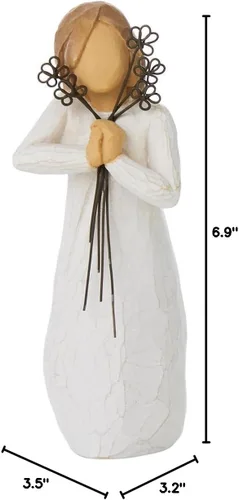 Vista 7 de Willow Tree Friendship, figura esculpida pintada a mano