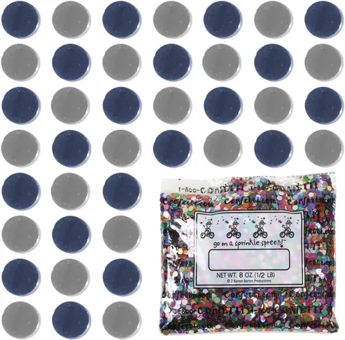 Vista 31 de Confetti Circle 1/4" Negro, Azul Marino Combo - 2 bolsas de media onza (1 oz) (8550/9971)