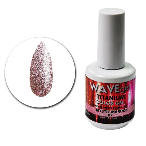 Vista 14 de WAVEGEL - Esmalte de uñas en gel con purpurina, colección Titanio, #28 Twinkle Pink I 0.5 onzas