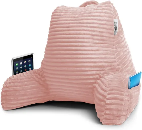 Vista 41 de Nestl Almohada de lectura para niños y adolescentes con espuma viscoelástica triturada, almohadas de respaldo de felpa de corte lujoso para leer