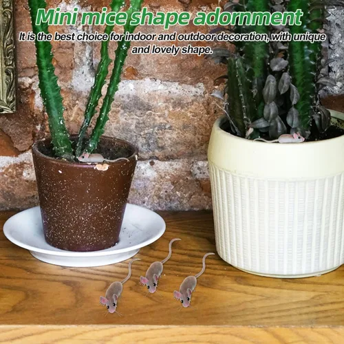 Vista 7 de Toddmomy Ratón falso: 5 piezas de ratones falsos simulados ratones de juguete de rata, accesorios de broma terribles para suministros de fiesta