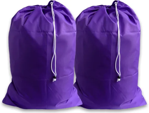 Vista 14 de Bolsa de lavandería grande morada con cordón y cierre de bloqueo Morado