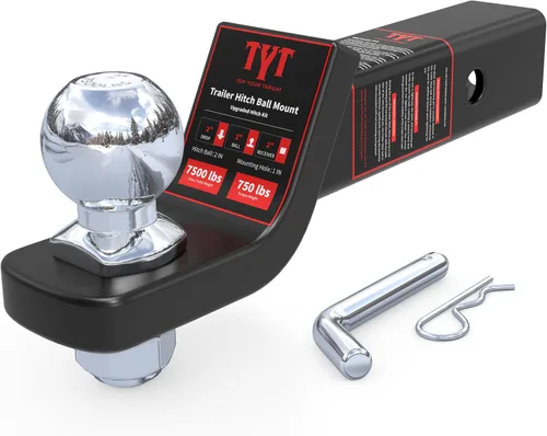 Vista 9 de TYT - Enganche de remolque ajustable de tres bolas para receptor de 2 pulgadas, caída/elevación de 4.5", bolas triples (1-7/8", 2", 2-5/16")