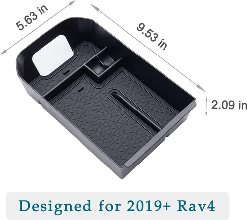 Vista 6 de JDMCAR Organizador de bandeja de consola central compatible con accesorios Toyota RAV4 2025 2024 2023 2022 2021 2020 2019 y 2021-2025 RAV-4 Prime