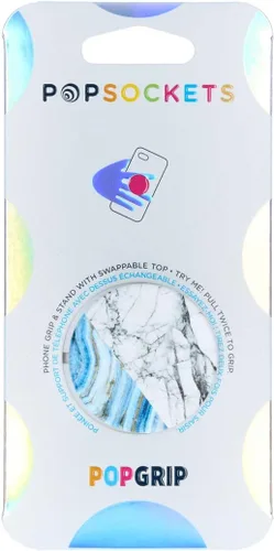 Vista 8 de PopSockets Soporte extensible intercambiable y agarre para teléfonos inteligentes y tabletas - Mármol Egeo