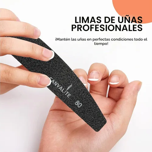Vista 8 de Canvalite 40 unidades de limas de uñas reutilizables, desmontables y adhesivas, juntas de papel de lija reemplazables, lima de uñas para uñas