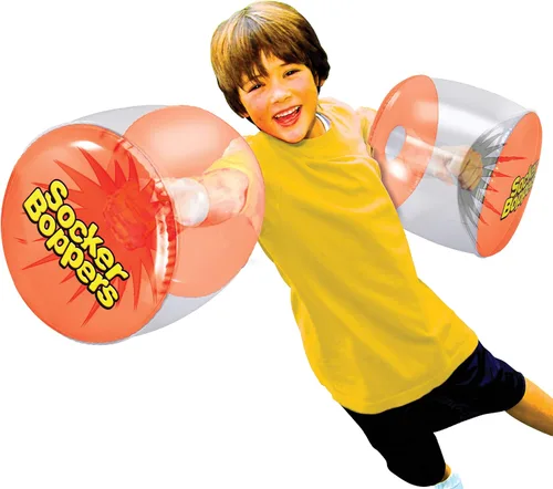 Vista 2 de Socker Boppers Almohadas de Boxeo Inflables - Un Par de Boppers – Transparentes, Caja y Golpe, Vinilo Duradero, Salida Activa Que Ayuda