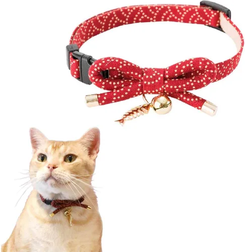 Vista 5 de Necoichi Zen Fish Charm Collar de gato (verde)