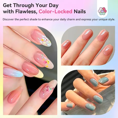 Vista 6 de SAVILAND - Juego de esmaltes de uñas de 20+3 colores con capa base brillante y mate Quick Dry, Pastel Pink Blue Green Yellow, Spring Summer