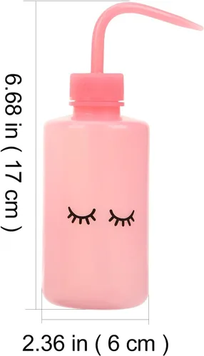 Vista 3 de VILLCASE 6 botellas de plástico de 8 onzas con boquilla de codo para riego preciso, limpieza de pestañas, tatuaje y cuidado de plantas