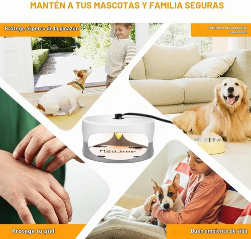 Vista 3 de Trampas para pulgas para el interior de tu hogar con recambios de almohadillas adhesivas y bombillas