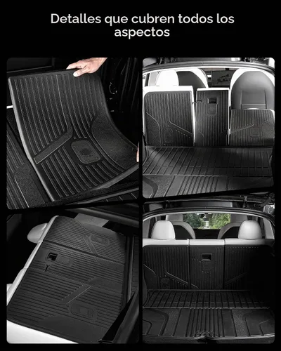 Vista 3 de 3W – Tapete protector para respaldo compatible con Tesla Model Y Juniper 2025-2026, cubiertas de asiento trasero TPE para todo tipo de clima