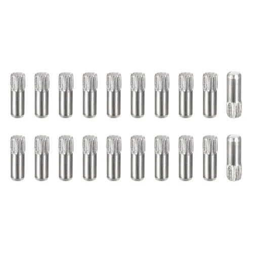 Vista 16 de uxcell Pasadores de acero inoxidable 304 de 0.05 x 0.236 pulgadas, 20 pines de cabeza moleteada con extremo biselado plano, clavijas de madera