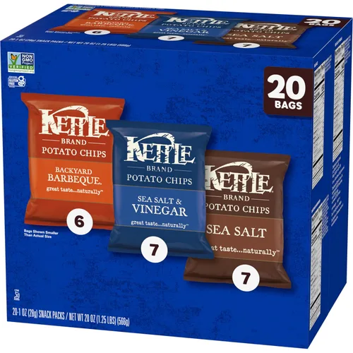 Vista 8 de Kettle Brand Patatas fritas en paquete variado, 1 onza, 20