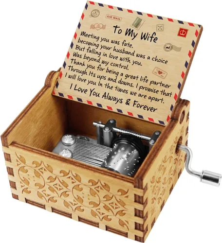 Vista 9 de Kenon To My Daughter - Caja de música vintage con sobre grabado, regalo perfecto para cumpleaños de Navidad de parte de papá
