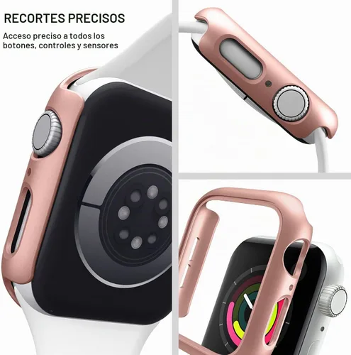 Vista 2 de Mugust Paquete de 4 unidades compatibles para carcasa Apple Watch 1.575 pulgadas Series 6 5 4 SE, carcasa rígida de PC parachoques marco