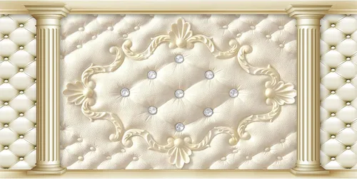 Vista 9 de Baocicco Fondo de fotografía de pared de lujo de 5 x 3 pies con textura de pilares dorados, textura clásica europea, pared interior, habitación