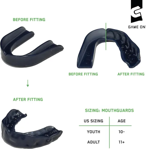 Vista 3 de Game On Protectores bucales, solo aceptado por la ADA, protector bucal deportivo sin tirantes para fútbol, baloncesto, lacrosse, hockey, protección