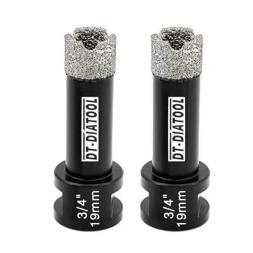 Vista 43 de DT-DIATOOL Broca de núcleo de diamante de 1/4 pulgada con hilo 5/8"-11 de vacío soldado para baldosas de porcelana, cerámica, gres, mármol, granito