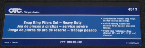 Vista 6 de OTC 4513 Juego de pinzas de resorte de 2 piezas para uso intensivo, interno y externo