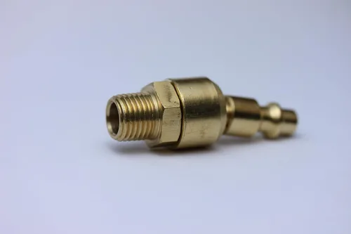 Vista 4 de Paquete de 2 Uffy - Bola giratoria de estilo industrial de 1/4 pulgadas, conectar NPT macho, herramienta de aire rápido M