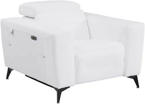 Vista 9 de BlackJack Furniture Ferrara - Sofá reclinable de cuero italiano de grano superior con puertos USB para cargar dispositivos, reposacabezas ajustables
