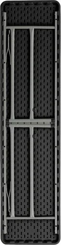 Vista 9 de EMMA + OLIVER Mesa plegable rectangular de plástico de 6 pies, mesa plegable de plástico larga para eventos residenciales en interiores y Negro