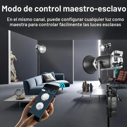 Vista 3 de GVM - Luz de video LED de 200 W con linterna Softbox, SD200D Kit de iluminación de estudio de fotografía con control Bluetooth/DMX, 93000lux@1.6 ft