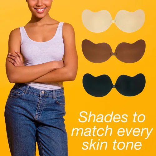 Vista 3 de EXPRESSIONS Intimates - 1 paquete de sujetador adhesivo con clip frontal, cómodo y reutilizable, brasier sin tirantes sin espalda