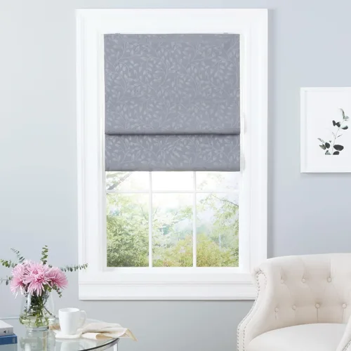 Vista 12 de Exclusive Home Bolan Botanical Total Blackout - Persiana romana, 27 x 64 pulgadas, color plateado Plata