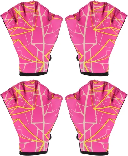 Vista 12 de PATIKIL Guantes acuáticos de natación guantes de natación con malla de impresión de resistencia al agua accesorios de entrenamiento para natación