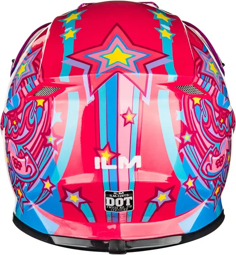 Vista 23 de ILM Casco de cara completa para motocicleta, motocross y cuatrimoto para niños y jóvenes, aprobado por el Departamento de Transporte de Estados