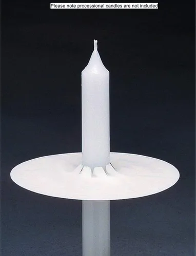 Vista 2 de D'light Online Protector de goteo – 100 portavelas Bobeche de papel para vigilia a la luz de las velas, servicio de la iglesia, misa de la iglesia