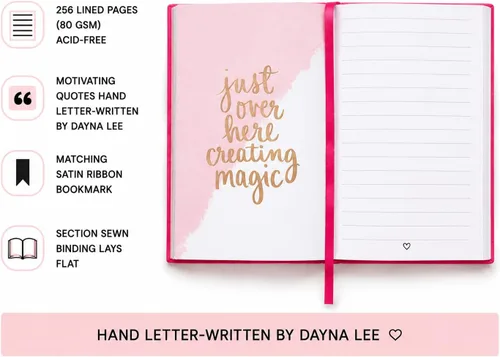 Vista 5 de WORLD TRAVELER Cuaderno inspirador de tapa dura, diario de citas para mujer, cuaderno plano de piel sintética "The Future is Bright", colección