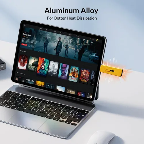 Vista 7 de iDsonix Unidad flash USB de 128 GB SSD externo, hasta 1073 MB/s, unidad de pulgar con 2 puertos USB A 3.2 + tipo C, diseño push-pull, memoria