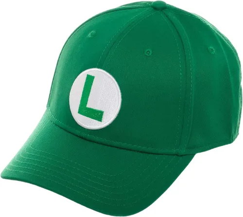 Vista 2 de Gorra de béisbol Luigi Flex Fit Verde, forro polar verde con licencia oficial de star wars silent one crew.