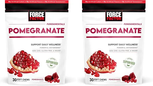 Vista 10 de Force Factor Masticables suaves de granada para el envejecimiento saludable, salud del corazón, salud ósea y salud cerebral, suplemento