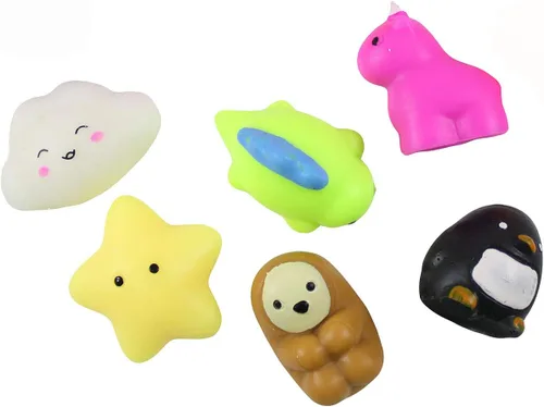 Vista 2 de Curious Minds Busy Bags Juego de 6 animales esponjosos Mochi Jumbo – Lindo Kawaii – Sensorial, Estrés, Fidget Juguete para fiesta
