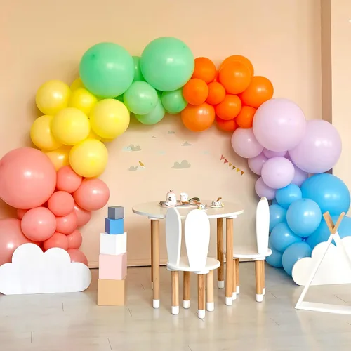 Vista 8 de RUBFAC Kit de arco de globos y bomba de globos, soporte de arco de globos ajustable de 10 pies de ancho para marco de piso con bases de bomba