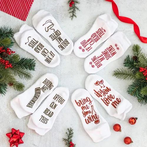 Vista 7 de Haute Soiree Calcetines novedosos para mujer, "If You Can Read This, Bring Me Some" - Talla única