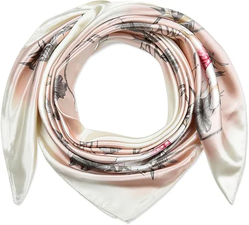 Vista 7 de corciova - Bufanda cuadrada grande para mujer, diadema sedosa para cabello rizado, lazo para dormir por la noche, bandana a la moda, 35 x 35