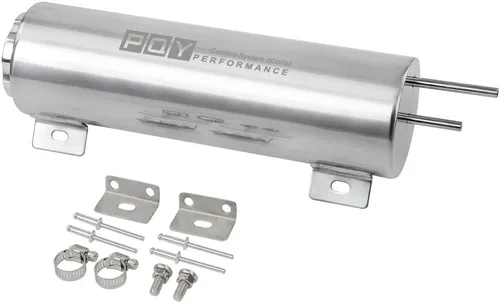 Vista 7 de Tanque para desbordamiento de refrigerante de radiador en acero inoxidable pulido 2"×13