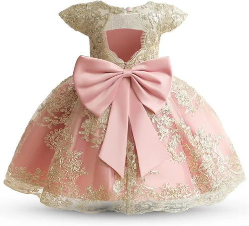Vista 2 de TTYAOVO Vestido de flores para bebé, cumpleaños, princesa, fiesta, trajes de encaje