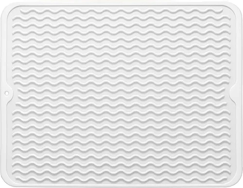 Vista 17 de Tapete de silicona para secado de platos para múltiples usos, fácil de limpiar, ecológico, tapete escurridor de platos resistente al calor