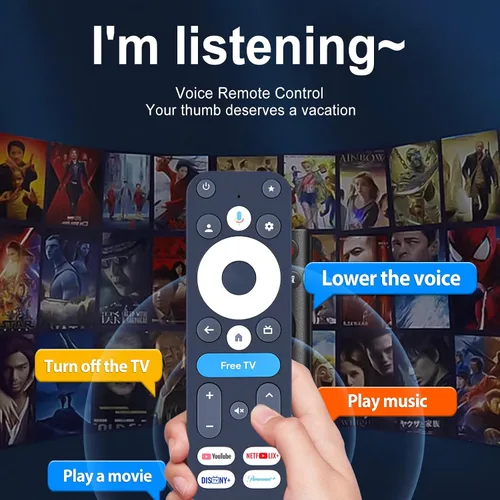 Vista 3 de Nuevo R-C-OHS-C008 Control remoto de reemplazo de voz para Onn Google TV 4K Pro dispositivo modelo 100135769