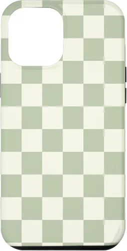 Vista 26 de Funda clásica Checkered Checker Checkerboard Light Sage Green para iPhone 17