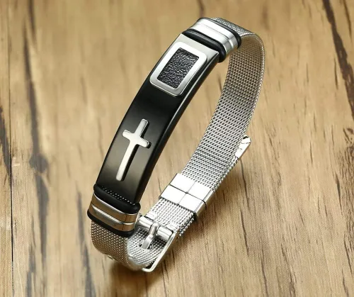 Vista 6 de Hubbering - Pulsera de malla de acero inoxidable